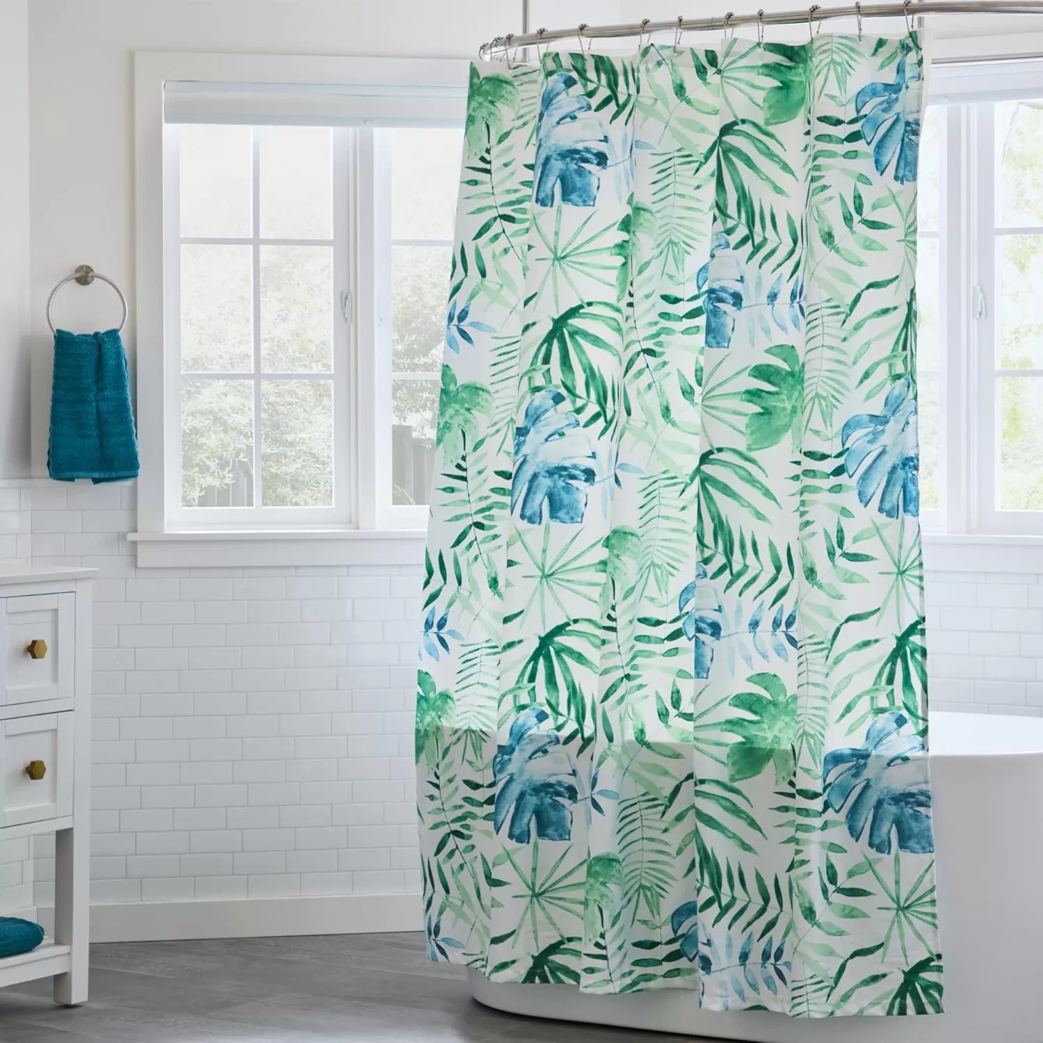 imageLinenspa Shower Curtain  Green Leaf Shower Curtain  Water Resistant Machine Washable Polyester Shower Curtain  Dorm Room EssentialsGreen Leaves