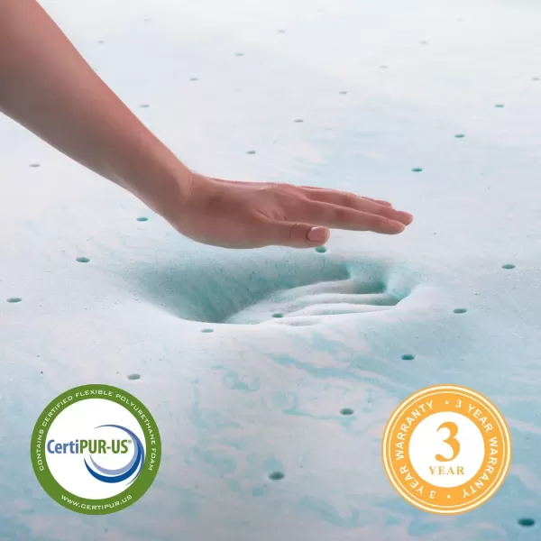 imageLINENSPA 3 Inch Gel Swirl Memory Foam Mattress Topper  Cooling Gel Infused  Pressure Relieving  CertiPUR Certified  QueenCalifornia King