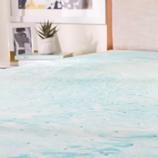 imageLINENSPA 3 Inch Gel Swirl Memory Foam Mattress Topper  Cooling Gel Infused  Pressure Relieving  CertiPUR Certified  QueenFull