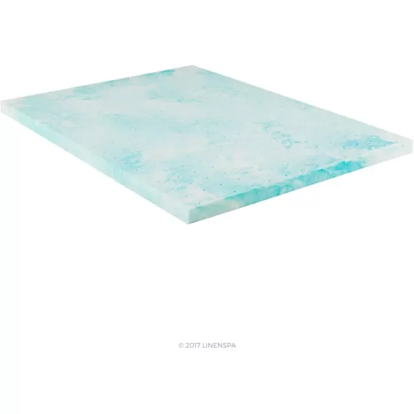 imageLINENSPA 3 Inch Gel Swirl Memory Foam Mattress Topper  Cooling Gel Infused  Pressure Relieving  CertiPUR Certified  QueenFull
