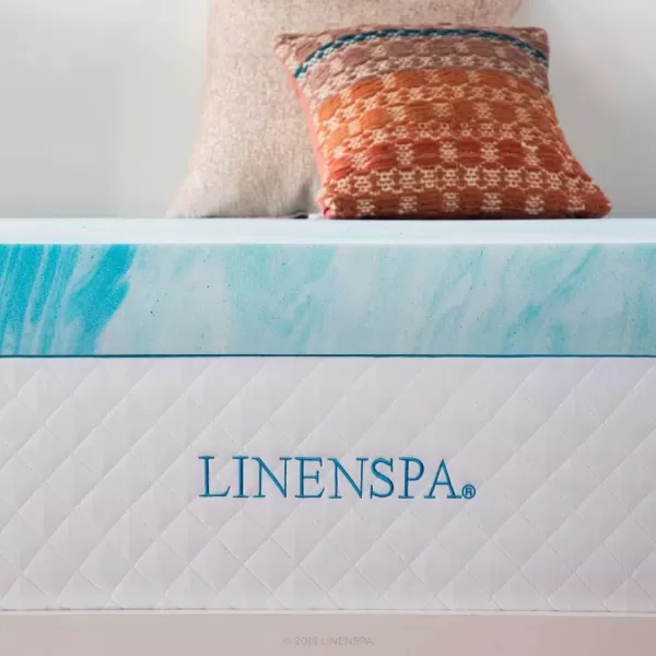 imageLINENSPA 3 Inch Gel Swirl Memory Foam Mattress Topper  Cooling Gel Infused  Pressure Relieving  CertiPUR Certified  QueenKing