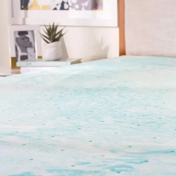 imageLINENSPA 3 Inch Gel Swirl Memory Foam Mattress Topper  Cooling Gel Infused  Pressure Relieving  CertiPUR Certified  QueenTwin