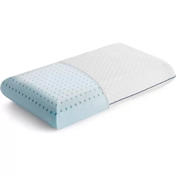 imageLINENSPA Pillow  Ventilated Gel  Memory Foam Pillows for Neck Support  Great for Side Back and Stomach Sleepers  King SizeBlue