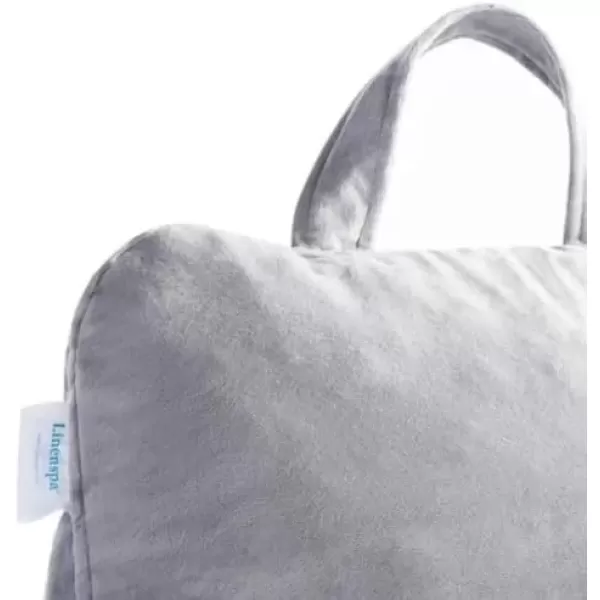 imageLINENSPA Reading Pillow with Shredded Memory Foam Back Pillow for Sitting in Bed Reading Gaming Watching TV  Chair Pillow with Arms Dorm Room Essentials StoneStone