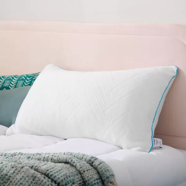 imageLINENSPA Shredded Gel Memory Foam Pillow  Cooling Bed Pillow  Side Stomach and Back Sleepers  StandardWhite