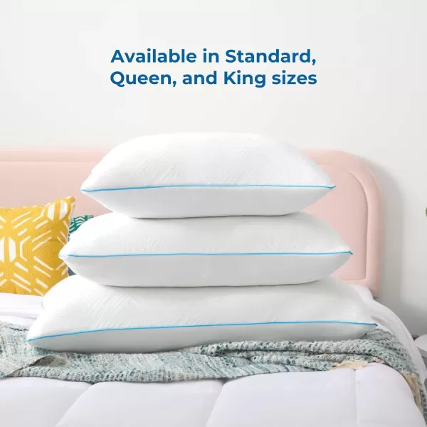 imageLINENSPA Shredded Gel Memory Foam Pillow  Cooling Bed Pillow  Side Stomach and Back Sleepers  StandardWhite