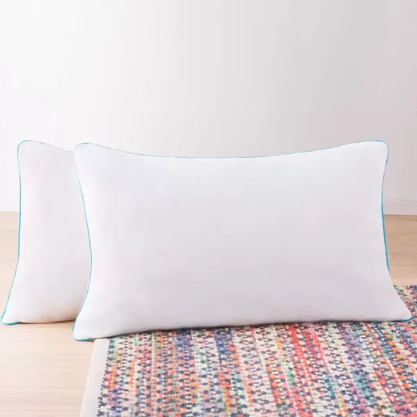 imageLINENSPA Two Pack Shredded Gel Memory Foam Pillow  Cooling Bed Pillow  Side Stomach and Back Sleepers  Pack of 2  Queen WhiteWhite