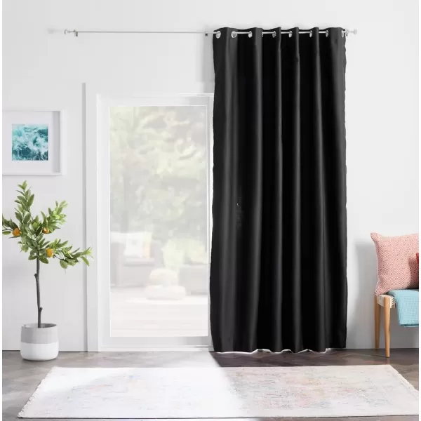 imageLinenspa 85 Blackout Curtain 2 Panels Set  Black Curtains 108 Inch Length  Thermal Insulated Noise Reducing  Dorm Room EssentialsBlack