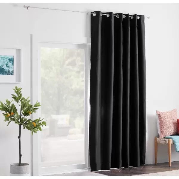 imageLinenspa 85 Blackout Curtain 2 Panels Set  Black Curtains 108 Inch Length  Thermal Insulated Noise Reducing  Dorm Room EssentialsBlack