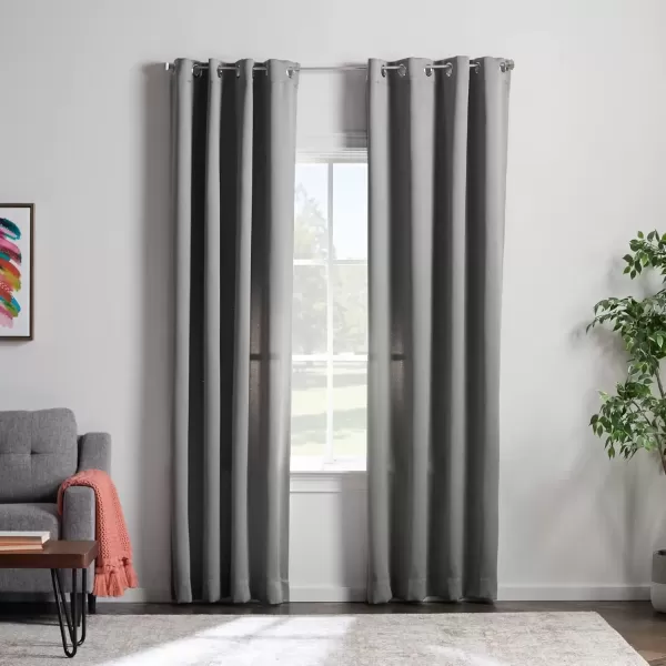 imageLinenspa 85 Blackout Curtain 2 Panels Set  Black Curtains 108 Inch Length  Thermal Insulated Noise Reducing  Dorm Room EssentialsGrey