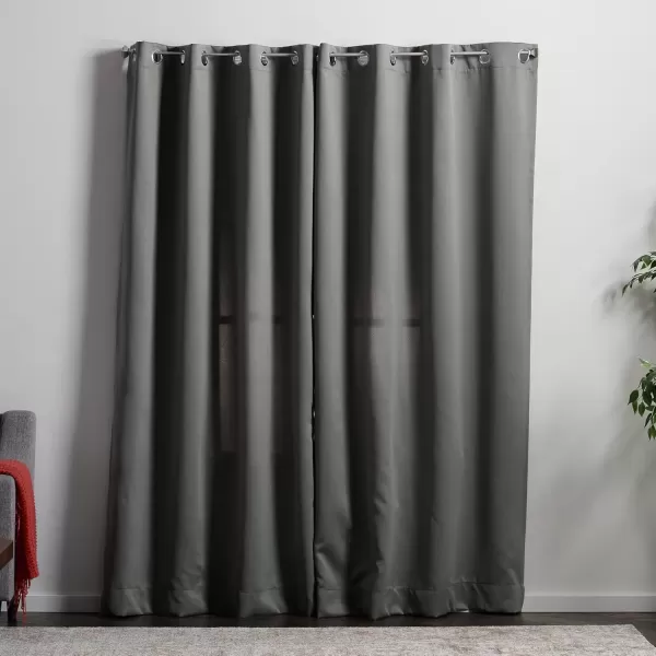 imageLinenspa 85 Blackout Curtain 2 Panels Set  Black Curtains 108 Inch Length  Thermal Insulated Noise Reducing  Dorm Room EssentialsGrey