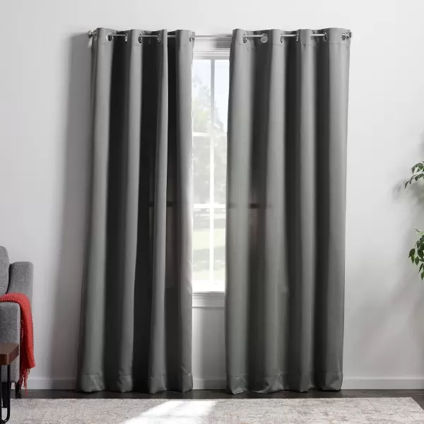imageLinenspa 85 Blackout Curtain 2 Panels Set  Black Curtains 108 Inch Length  Thermal Insulated Noise Reducing  Dorm Room EssentialsGrey