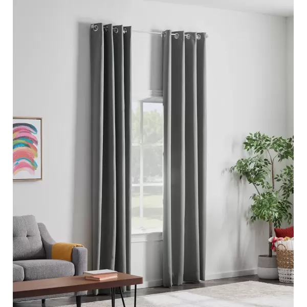 imageLinenspa 85 Blackout Curtain 2 Panels Set  Black Curtains 108 Inch Length  Thermal Insulated Noise Reducing  Dorm Room EssentialsGrey