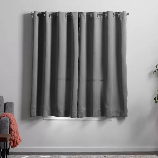 imageLinenspa 85 Blackout Curtain 2 Panels Set  Black Curtains 108 Inch Length  Thermal Insulated Noise Reducing  Dorm Room EssentialsGrey