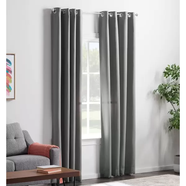 imageLinenspa 85 Blackout Curtain 2 Panels Set  Black Curtains 108 Inch Length  Thermal Insulated Noise Reducing  Dorm Room EssentialsGrey