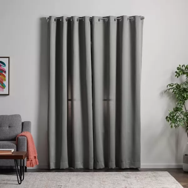 imageLinenspa 85 Blackout Curtain 2 Panels Set  Black Curtains 108 Inch Length  Thermal Insulated Noise Reducing  Dorm Room EssentialsGrey