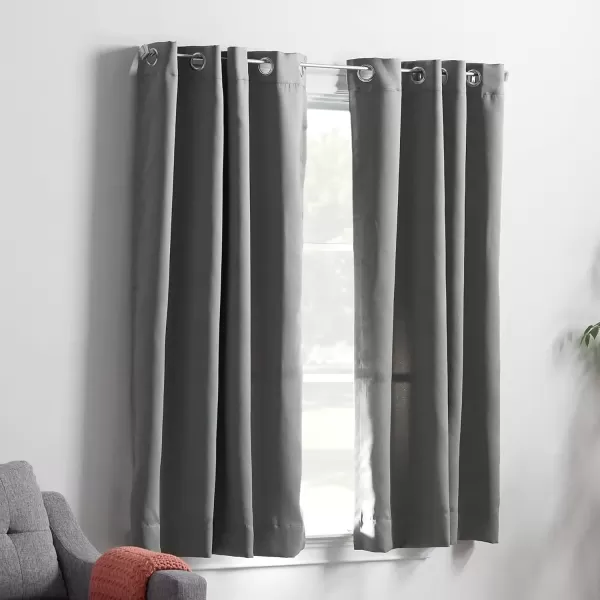 imageLinenspa 85 Blackout Curtain 2 Panels Set  Black Curtains 108 Inch Length  Thermal Insulated Noise Reducing  Dorm Room EssentialsGrey