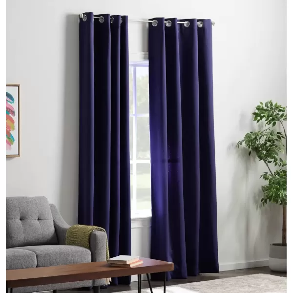 imageLinenspa 85 Blackout Curtain 2 Panels Set  Black Curtains 108 Inch Length  Thermal Insulated Noise Reducing  Dorm Room EssentialsNavy
