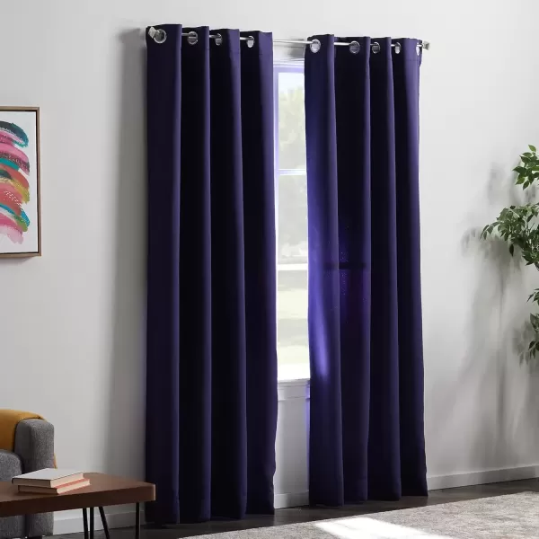imageLinenspa 85 Blackout Curtain 2 Panels Set  Black Curtains 108 Inch Length  Thermal Insulated Noise Reducing  Dorm Room EssentialsNavy
