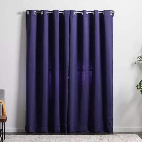 imageLinenspa 85 Blackout Curtain 2 Panels Set  Black Curtains 108 Inch Length  Thermal Insulated Noise Reducing  Dorm Room EssentialsNavy