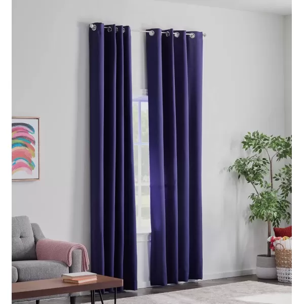 imageLinenspa 85 Blackout Curtain 2 Panels Set  Black Curtains 108 Inch Length  Thermal Insulated Noise Reducing  Dorm Room EssentialsNavy