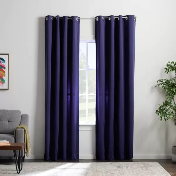 imageLinenspa 85 Blackout Curtain 2 Panels Set  Black Curtains 108 Inch Length  Thermal Insulated Noise Reducing  Dorm Room EssentialsNavy