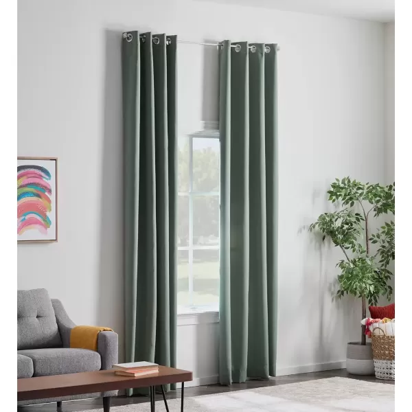 imageLinenspa 85 Blackout Curtain 2 Panels Set  Black Curtains 108 Inch Length  Thermal Insulated Noise Reducing  Dorm Room EssentialsSage
