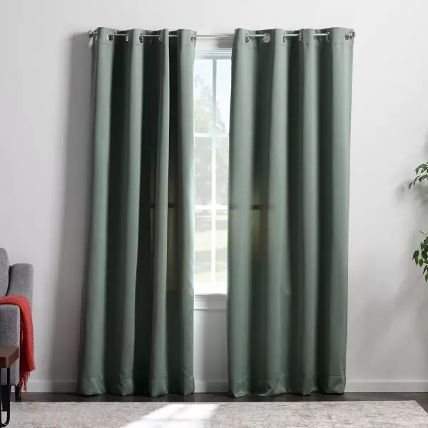 imageLinenspa 85 Blackout Curtain 2 Panels Set  Black Curtains 108 Inch Length  Thermal Insulated Noise Reducing  Dorm Room EssentialsSage