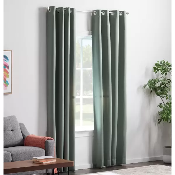 imageLinenspa 85 Blackout Curtain 2 Panels Set  Black Curtains 108 Inch Length  Thermal Insulated Noise Reducing  Dorm Room EssentialsSage