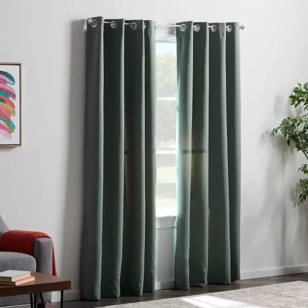 imageLinenspa 85 Blackout Curtain 2 Panels Set  Black Curtains 108 Inch Length  Thermal Insulated Noise Reducing  Dorm Room EssentialsSage