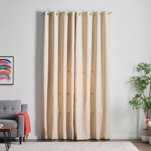 imageLinenspa 85 Blackout Curtain 2 Panels Set  Black Curtains 108 Inch Length  Thermal Insulated Noise Reducing  Dorm Room EssentialsTan