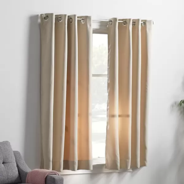 imageLinenspa 85 Blackout Curtain 2 Panels Set  Black Curtains 108 Inch Length  Thermal Insulated Noise Reducing  Dorm Room EssentialsTan