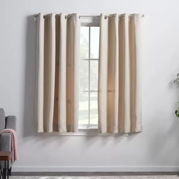 imageLinenspa 85 Blackout Curtain 2 Panels Set  Black Curtains 108 Inch Length  Thermal Insulated Noise Reducing  Dorm Room EssentialsTan