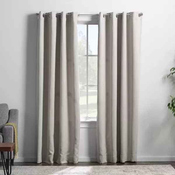 imageLinenspa 85 Blackout Curtain 2 Panels Set  Black Curtains 108 Inch Length  Thermal Insulated Noise Reducing  Dorm Room EssentialsWhite