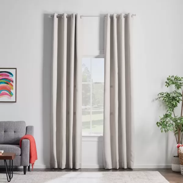 imageLinenspa 85 Blackout Curtain 2 Panels Set  Black Curtains 108 Inch Length  Thermal Insulated Noise Reducing  Dorm Room EssentialsWhite