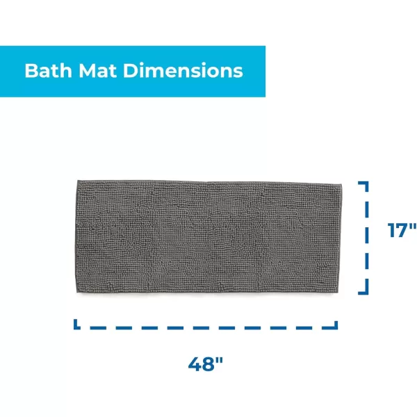 imageLinenspa Chenille Bath Mat 1 Piece Non Slip Water Absorbent Fast Drying Machine Washable Bath Rug For Bathroom  Dorm Room EssentialsDark Gray