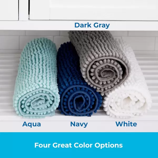 imageLinenspa Chenille Bath Mat 1 Piece Non Slip Water Absorbent Fast Drying Machine Washable Bath Rug For Bathroom  Dorm Room EssentialsDark Gray