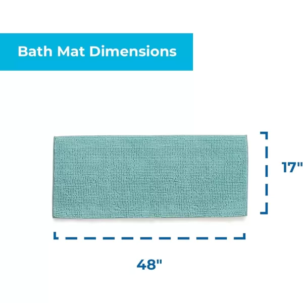 imageLinenspa Chenille Bath Mat 1 Piece Non Slip Water Absorbent Fast Drying Machine Washable Bath Rug For Bathroom  Dorm Room EssentialsTeal