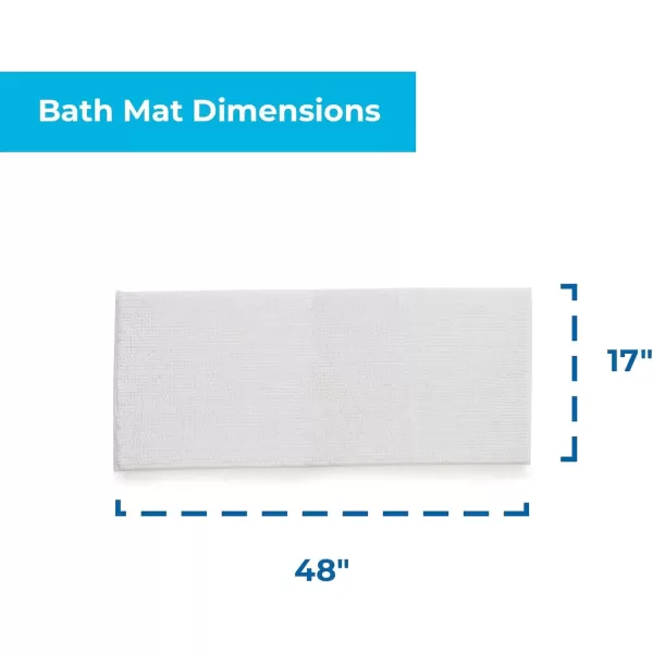imageLinenspa Chenille Bath Mat 1 Piece Non Slip Water Absorbent Fast Drying Machine Washable Bath Rug For Bathroom  Dorm Room EssentialsWhite