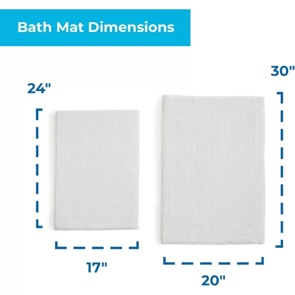 imageLinenspa Chenille Bath Mat 1 Piece Non Slip Water Absorbent Fast Drying Machine Washable Bath Rug For Bathroom  Dorm Room EssentialsWhite