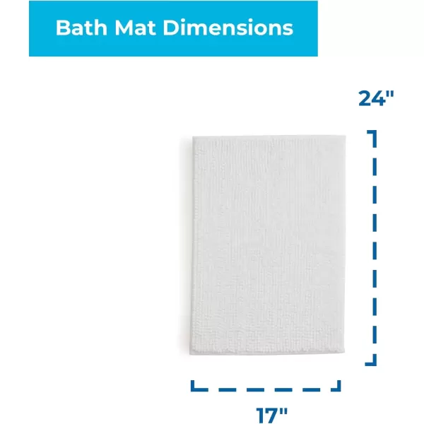 imageLinenspa Chenille Bath Mat 1 Piece Non Slip Water Absorbent Fast Drying Machine Washable Bath Rug For Bathroom  Dorm Room EssentialsWhite