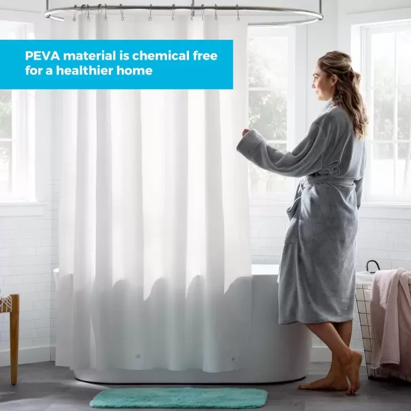 imageLinenspa Frosted 8G HeavyDuty Shower Curtain Liner  PEVA Waterproof Vinyl  72 x 72 Inch Shower Liner  Dorm Room EssentialsClear