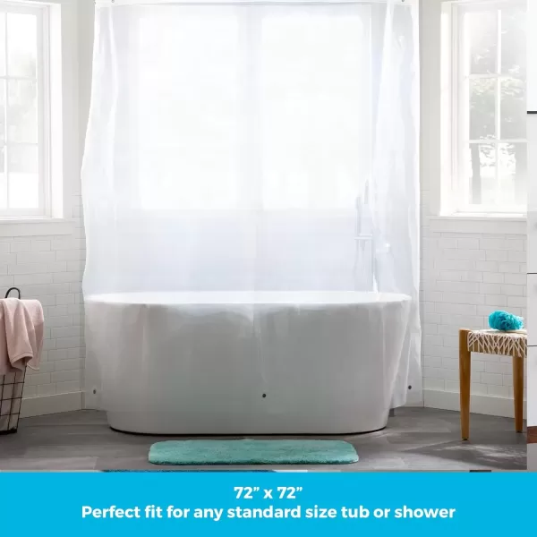 imageLinenspa Frosted 8G HeavyDuty Shower Curtain Liner  PEVA Waterproof Vinyl  72 x 72 Inch Shower Liner  Dorm Room EssentialsClear