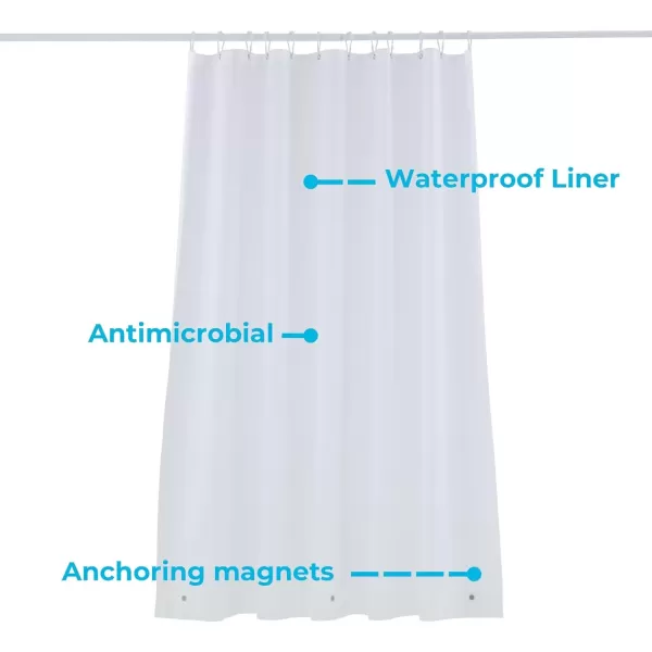 imageLinenspa Frosted 8G HeavyDuty Shower Curtain Liner  PEVA Waterproof Vinyl  72 x 72 Inch Shower Liner  Dorm Room EssentialsFrosted