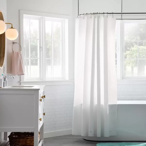 imageLinenspa Frosted 8G HeavyDuty Shower Curtain Liner  PEVA Waterproof Vinyl  72 x 72 Inch Shower Liner  Dorm Room EssentialsWhite