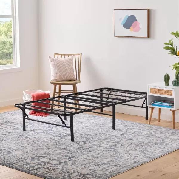 imageLinenspa Heavy Duty Metal Platform Bed Frame  No Box Spring Needed  Underbed Storage  Simple Tool Free Assembly  14 High  Sturdy  Steel Slats  Sleek Modern Design  Queen SizeTwin