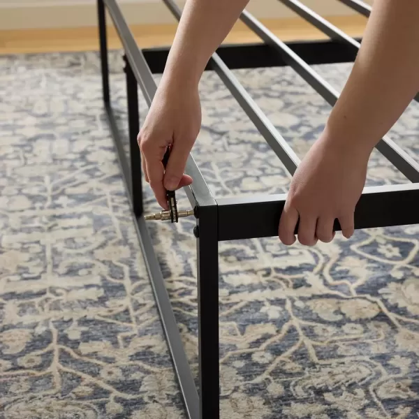 imageLinenspa Heavy Duty Metal Platform Bed Frame  No Box Spring Needed  Underbed Storage  Simple Tool Free Assembly  14 High  Sturdy  Steel Slats  Sleek Modern Design  Queen SizeFull