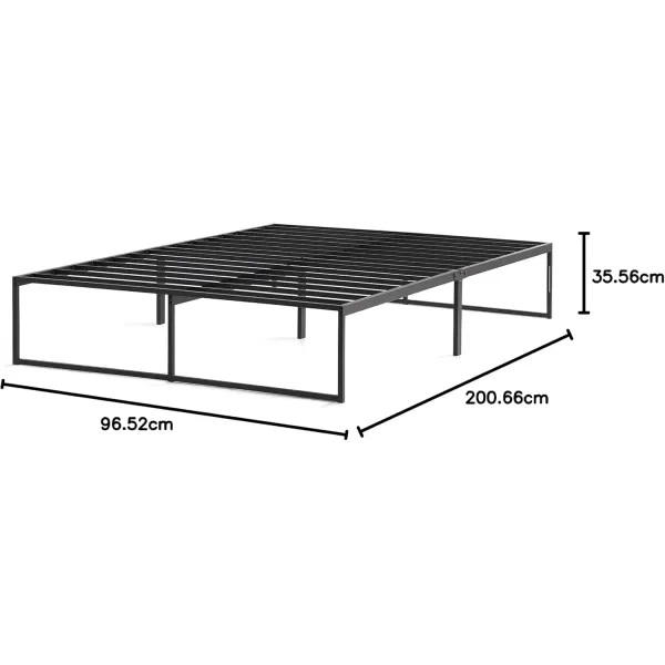imageLinenspa Heavy Duty Metal Platform Bed Frame  No Box Spring Needed  Underbed Storage  Simple Tool Free Assembly  14 High  Sturdy  Steel Slats  Sleek Modern Design  Queen SizeTwin XL