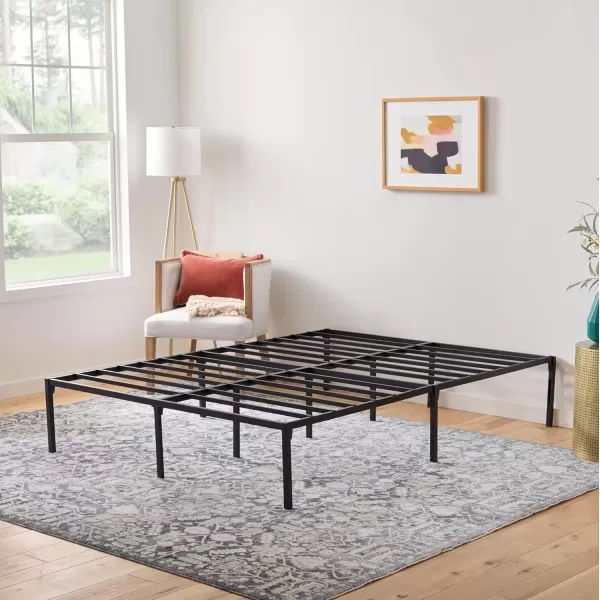 imageLinenspa Heavy Duty Metal Platform Bed Frame  No Box Spring Needed  Underbed Storage  Simple Tool Free Assembly  14 High  Sturdy  Steel Slats  Sleek Modern Design  Queen SizeTwin