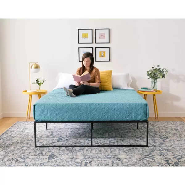 imageLinenspa Heavy Duty Metal Platform Bed Frame  No Box Spring Needed  Underbed Storage  Simple Tool Free Assembly  14 High  Sturdy  Steel Slats  Sleek Modern Design  Queen SizeFull
